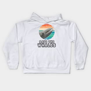 Vintage Retro Style Save The Whales Earth Day Gift Kids Hoodie